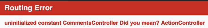 Comments Controller missing